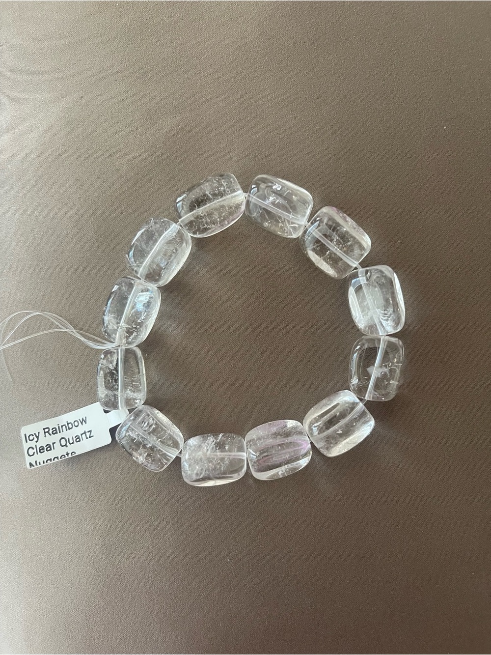 Icy Clear Quartz Nugget Bracelet - Transparent